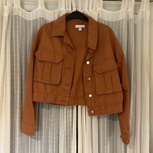 Top shop cropped denim jacket size M